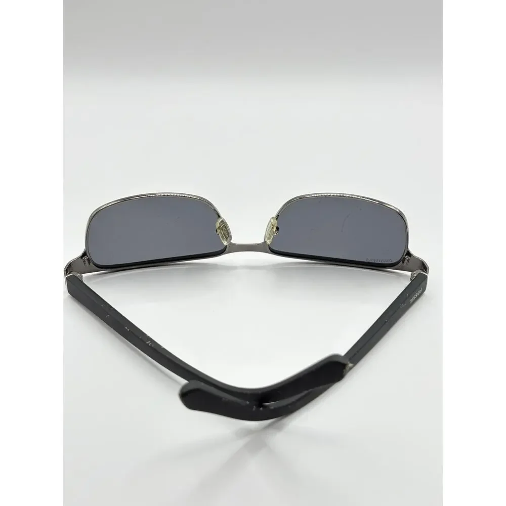 Fossil Rectangular Sunglasses Black Gray Polarized Men 57mm